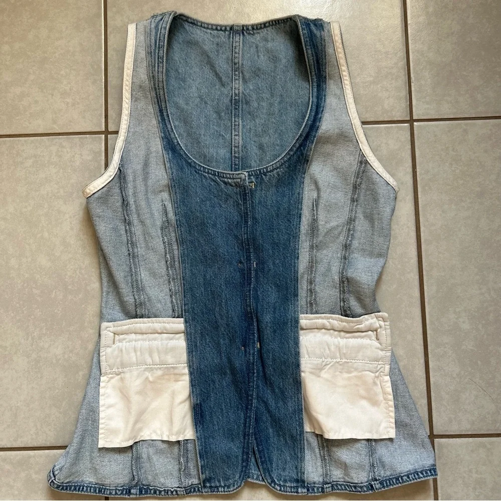 Madewell Women's Denim Scoop Neck Vest in Edmonson Wash 2 / S - Picture 8 of 12